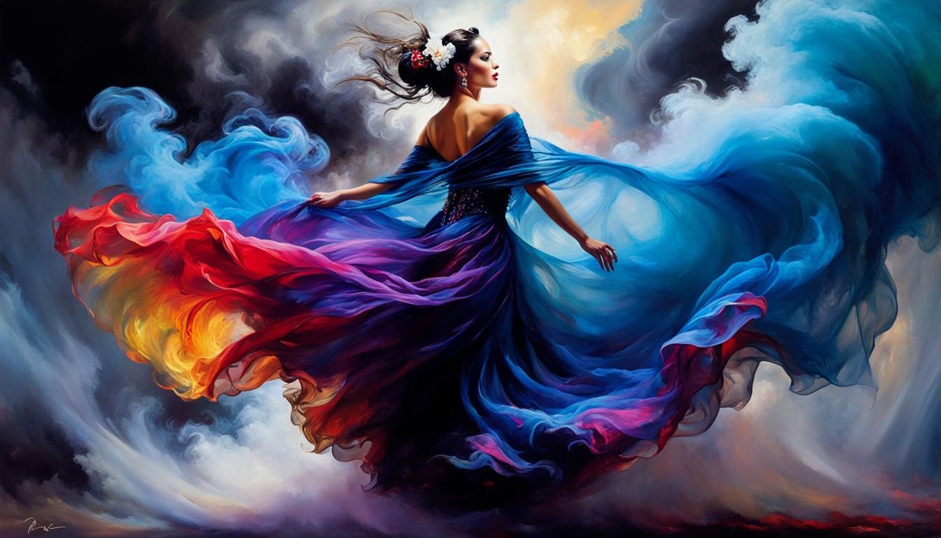 Woman made from smoke  by @Imvlad