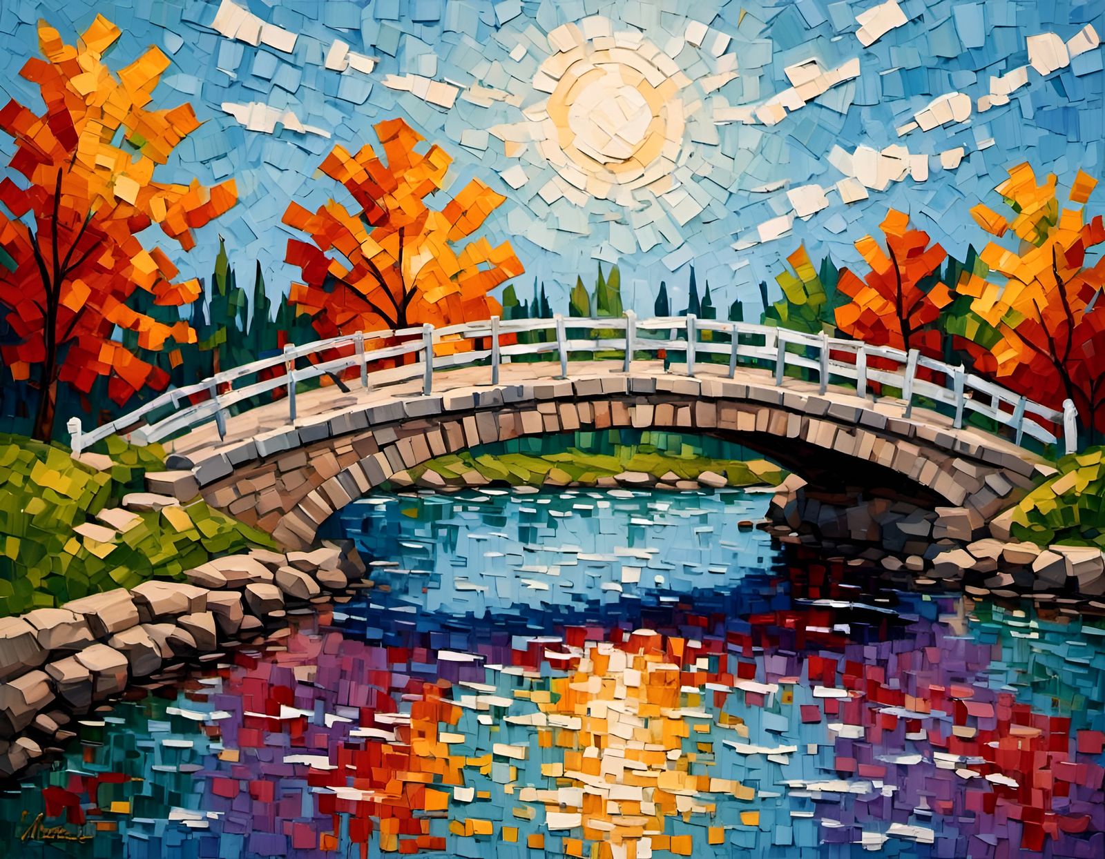 bridge, geometric impasto painting <lora:Impasto:1.0>