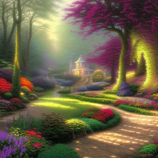 Fantasy gardens 5 - AI Generated Artwork - NightCafe Creator