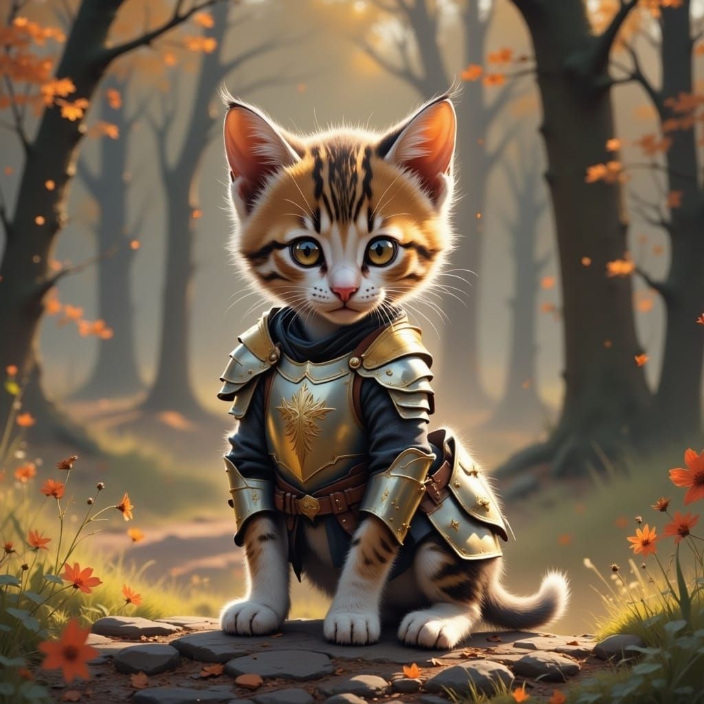  <lora:Chivalry Flux:1.0> An adorable kitten