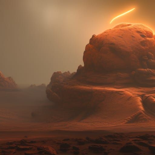 Lightning on mars - AI Generated Artwork - NightCafe Creator