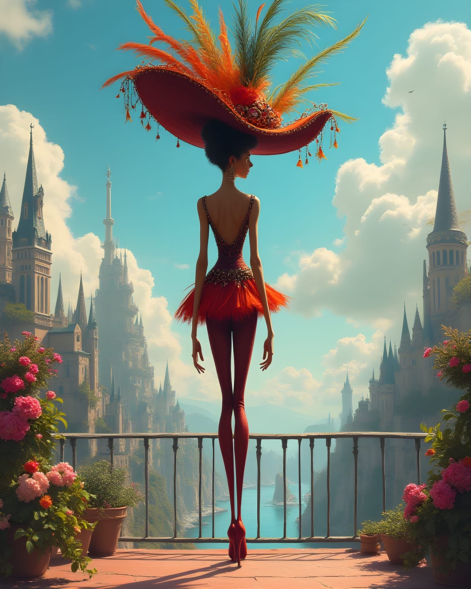 Whimsical Fashionista Caricature