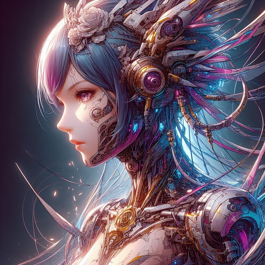 Humanoid-cybernetic girl