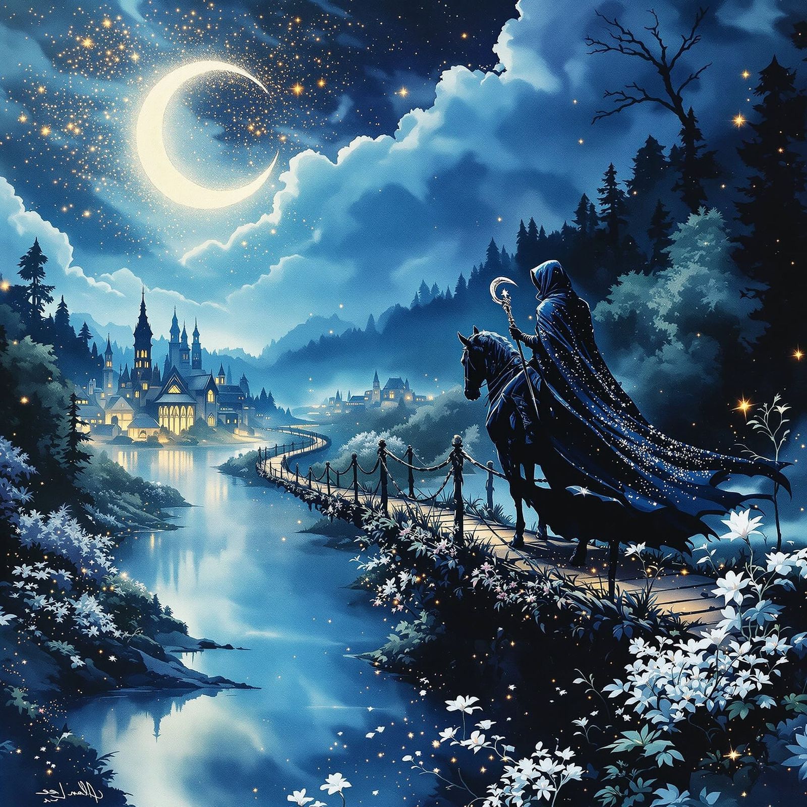 Lone rider in the night. Friend or Foe - time will tell.  by @Renfri