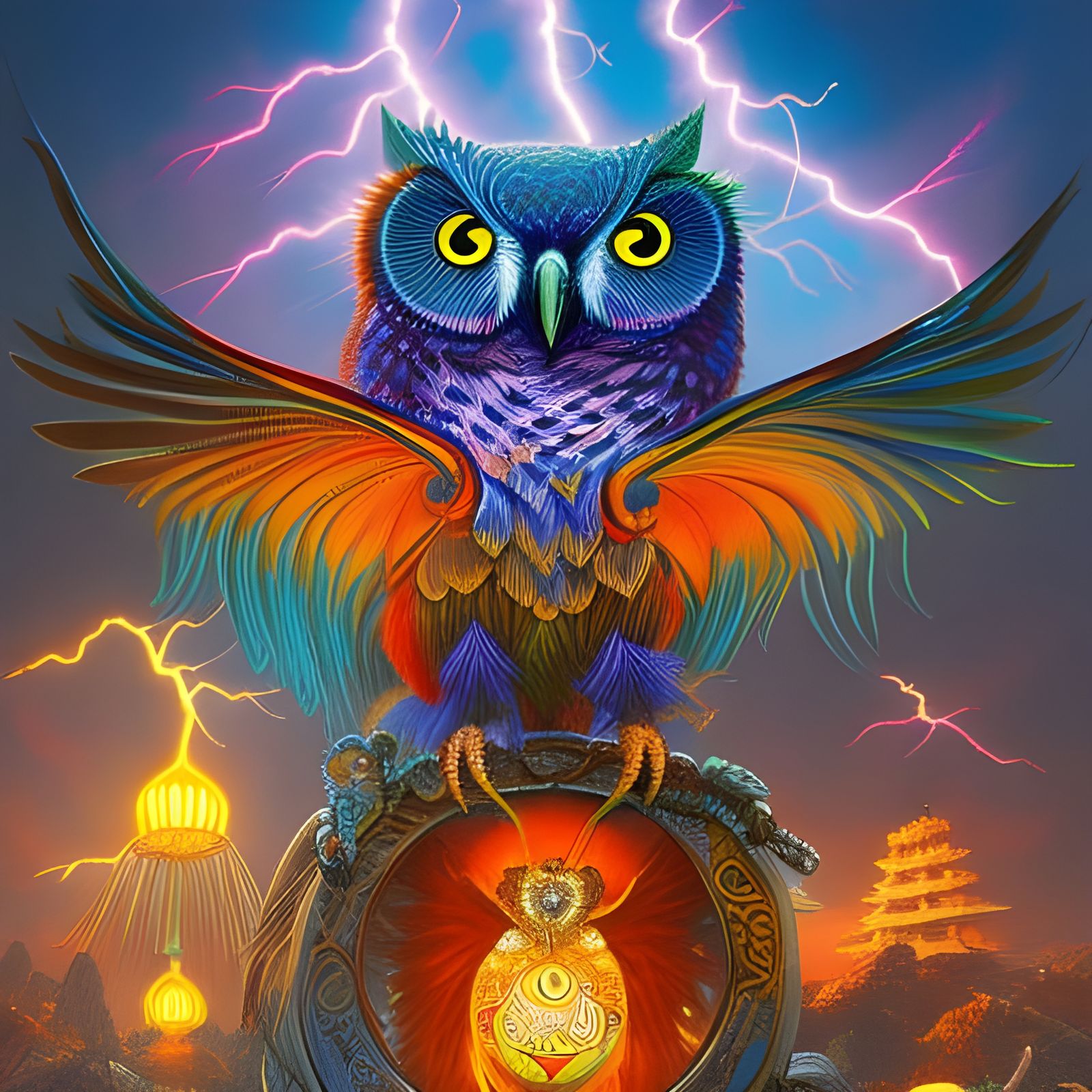 Stormpunk Owl  by @Prettysleepy Art
