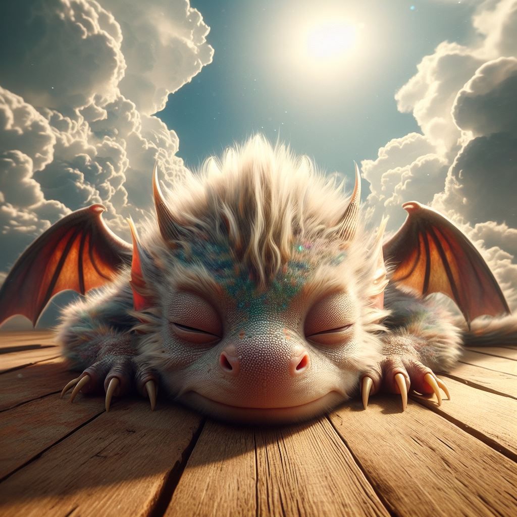 Just a baby water dragon.. enjoying  nap on the docks