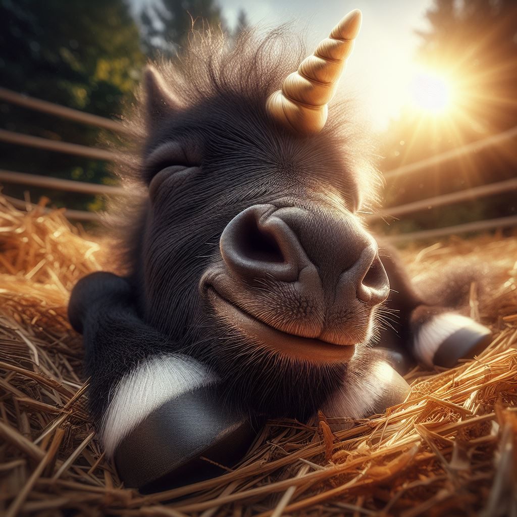 Black sheep? No just a lil sleeping black unicorn...