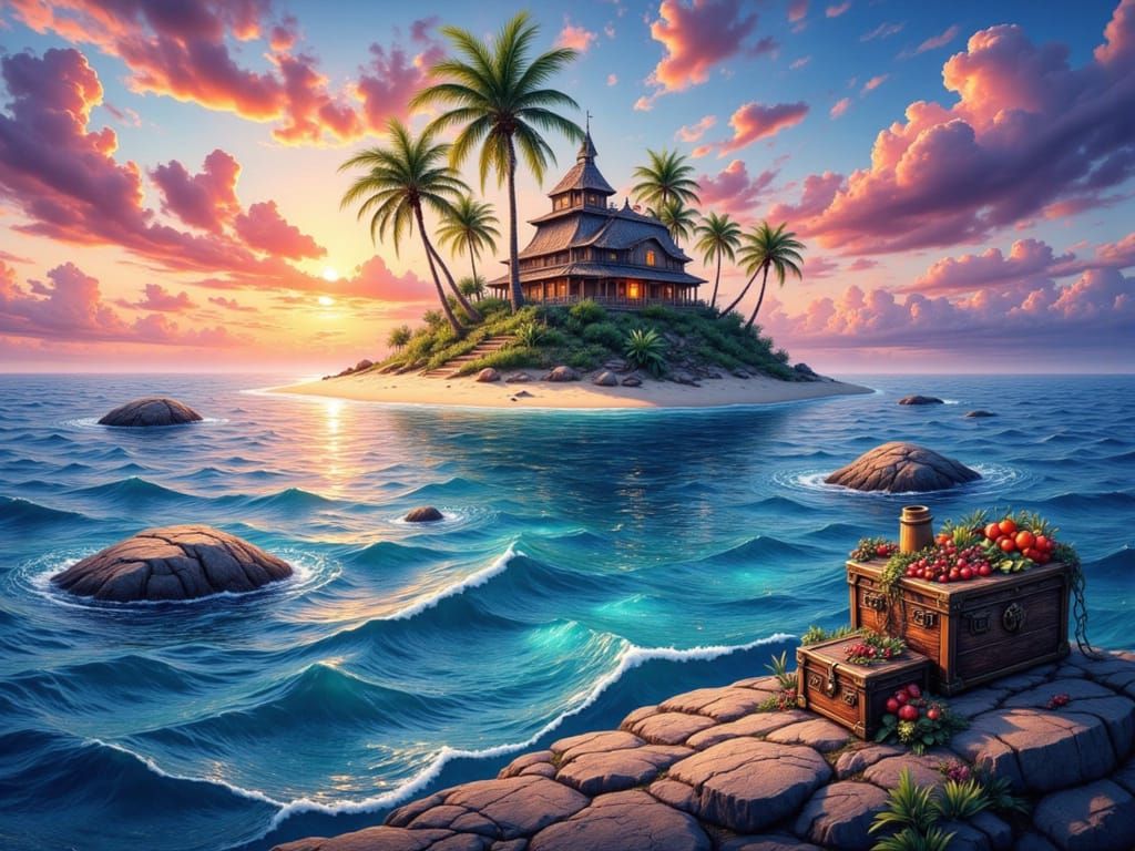 Treasure Island Adventure with Anime Art Style