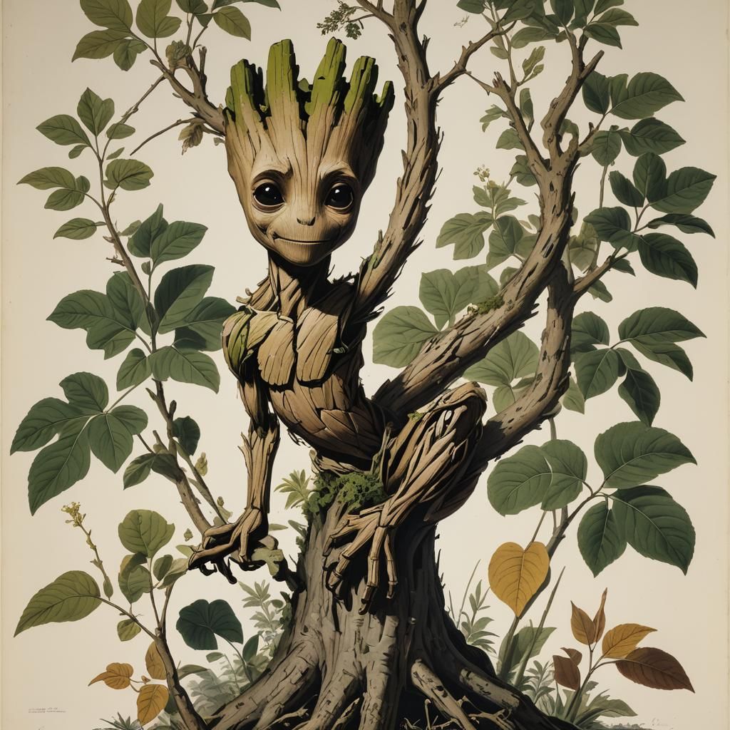 Groot by John James Audubon - AI Generated Artwork - NightCafe Creator