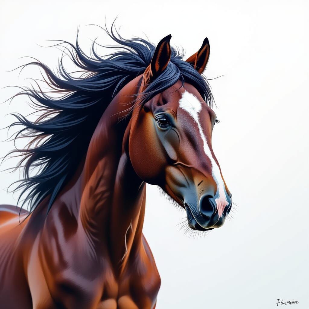 Abstract Horse Mane in Wind, Vibrant Complementary Colors