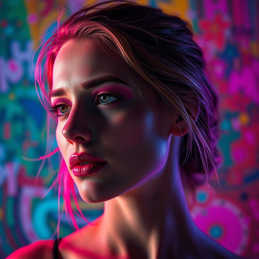 Hyperrealistic Portrait of a Woman's Emotional Transformatio...