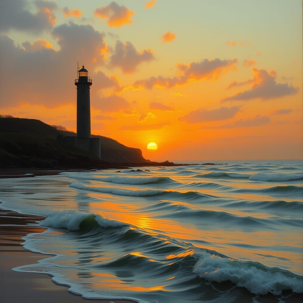 Leuchtturm in der Abendsonne