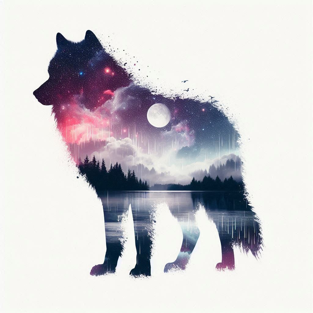 double exposure beautiful fantasy portrait landscape..