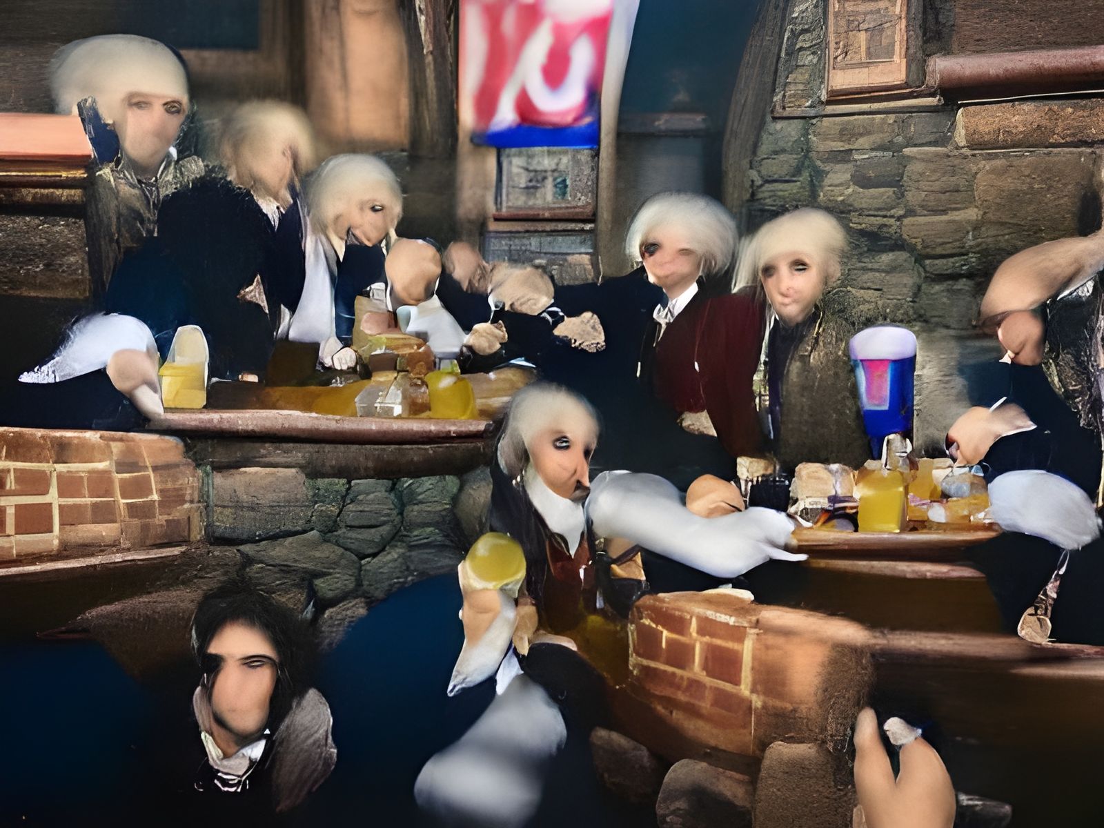 The American founding fathers getting wasted at a Philadelph...