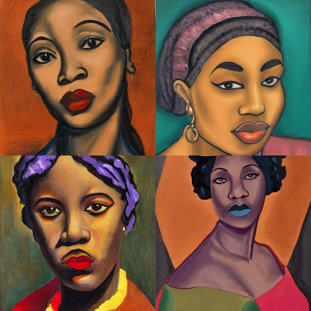 A portrait in the style of Harlem Renaissance