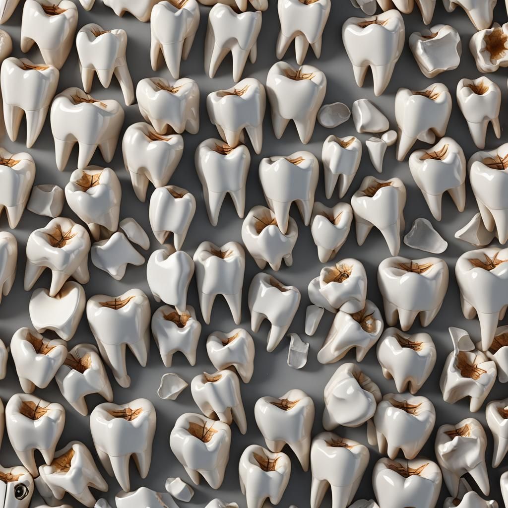 3D model + human tooth + all pointed