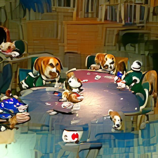 Dogs playing poker