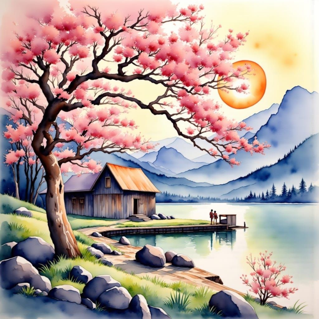  <lora:Watercolor-flux:1.0>