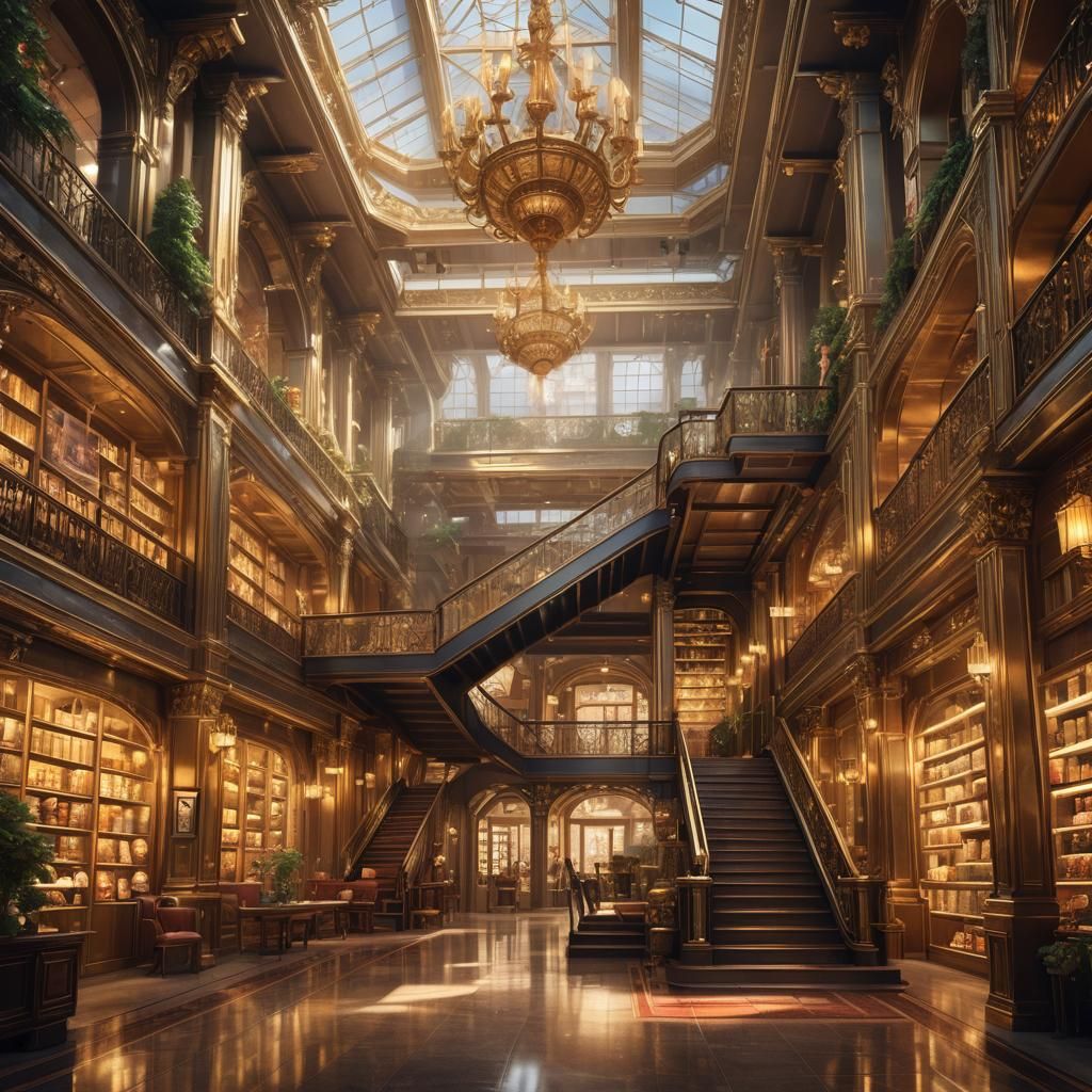 Magnificent Fantasy Store Interior in Matte Painting Style