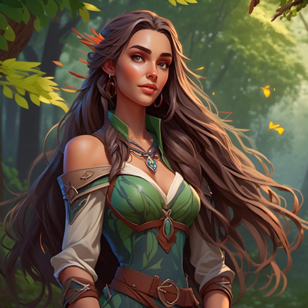 Beautiful Elven Archer in Woodland Setting