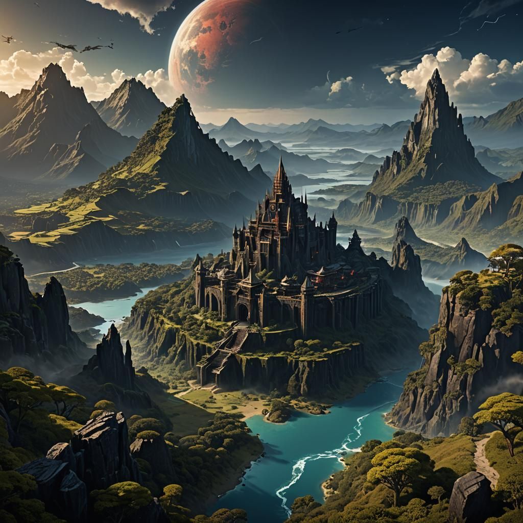 As both looked down on a lonely planet where darkness only e...