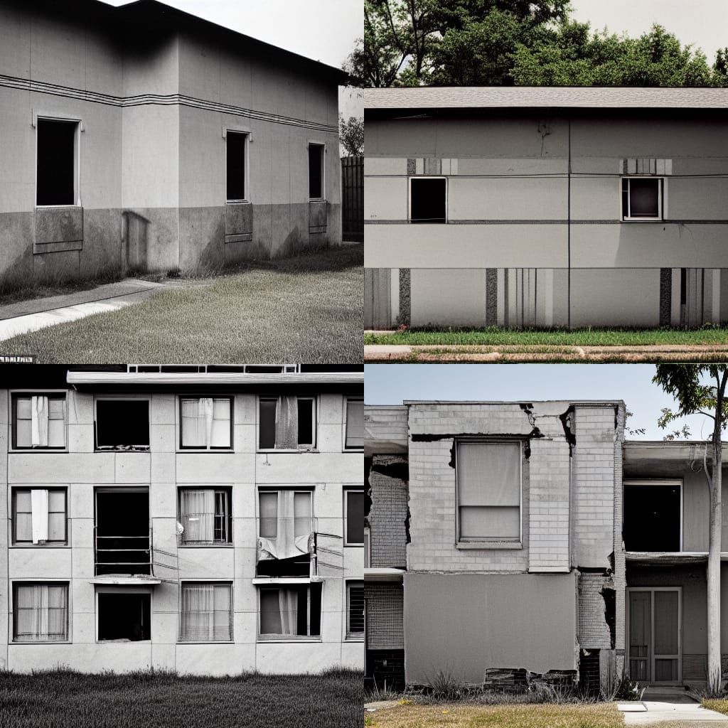the houses were squat cinderblock rectangles