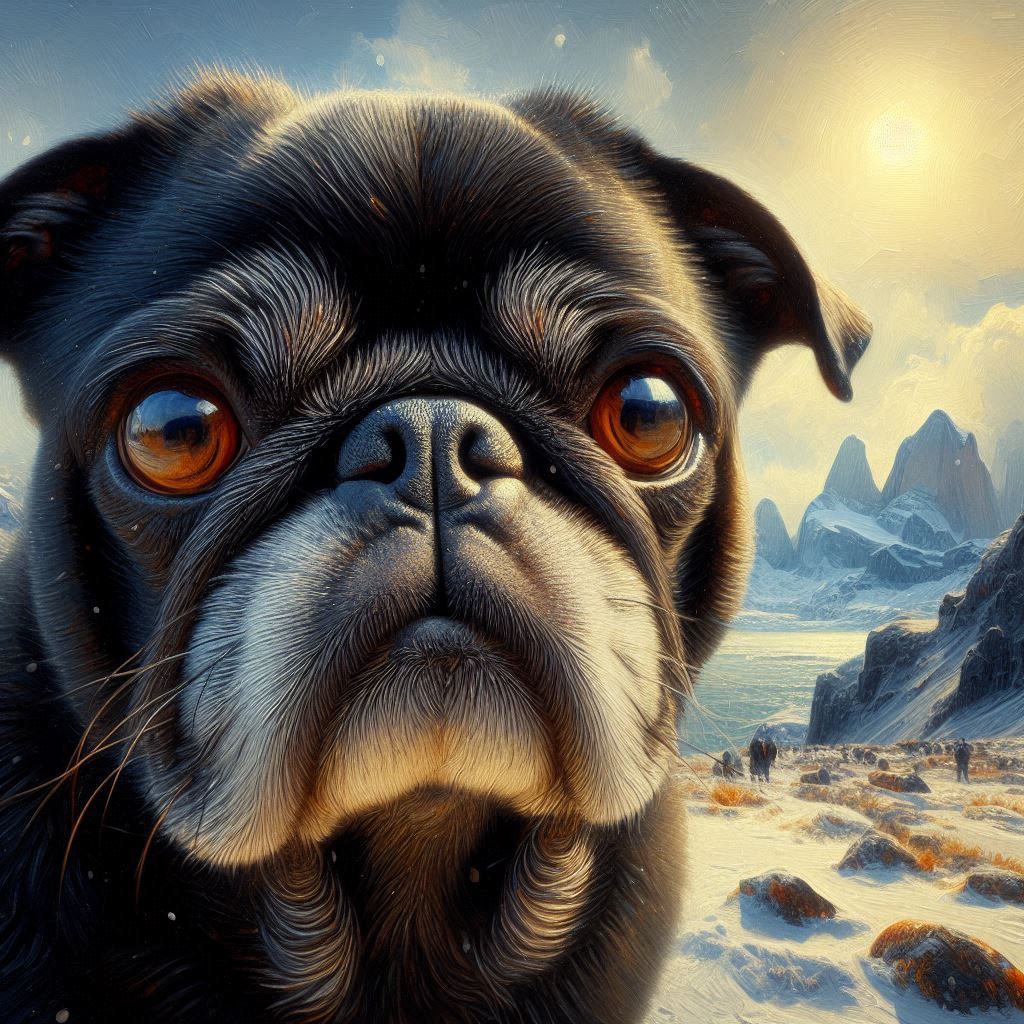 Black Pug Portrait