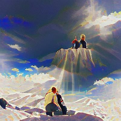 brother and sister on a mountain