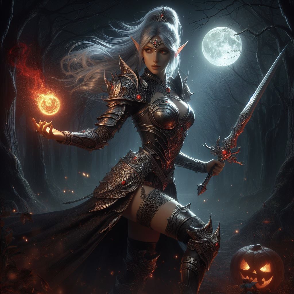 Dark elf-maiden fighter from Lineage 2