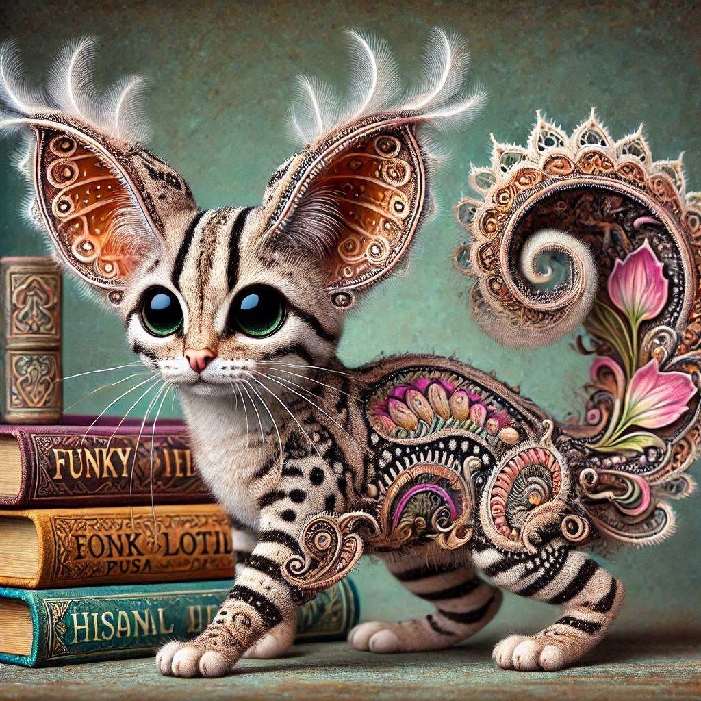 funky Spotted Folk Cat leather Empusa fasciata  simply magic...