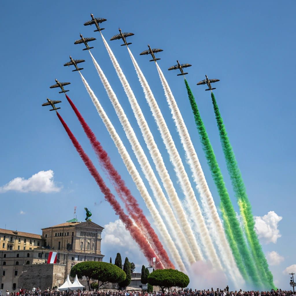 The Frecce Tricolori aerobatic team performs a breathtaking ...