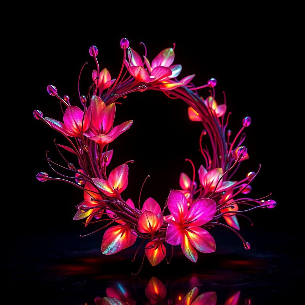 Bioluminescent wreath  by @Moon Moon 