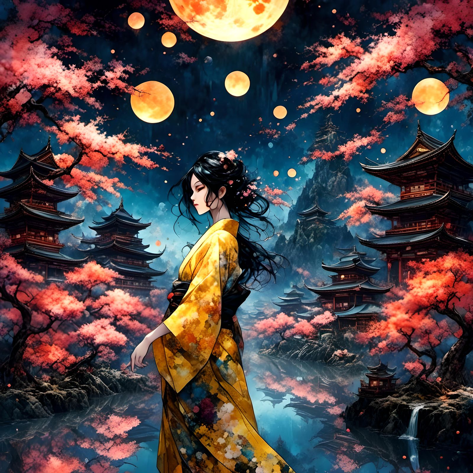 A woman in a kimono - AI Generated Artwork - NightCafe Creator