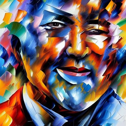 Satoshi Nakamoto - super hero street art Leonid Afremov digi...