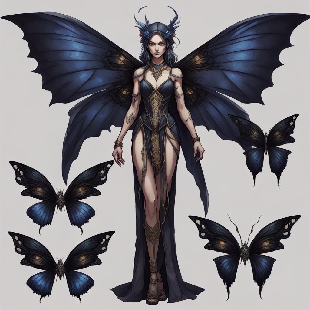 Hyperdetailed realistic character sheet and concept art of D...