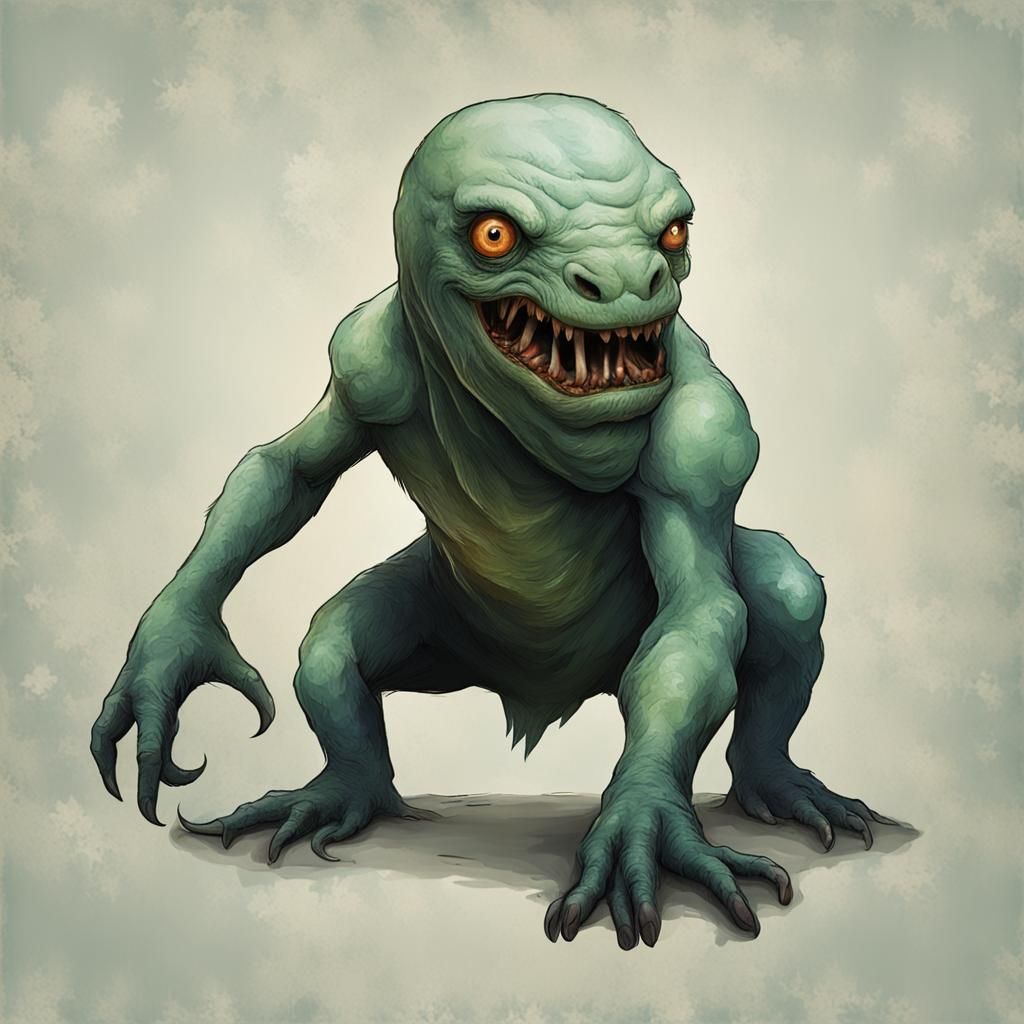 Mutant lizard-folk salamander-like creature - AI Generated Artwork ...