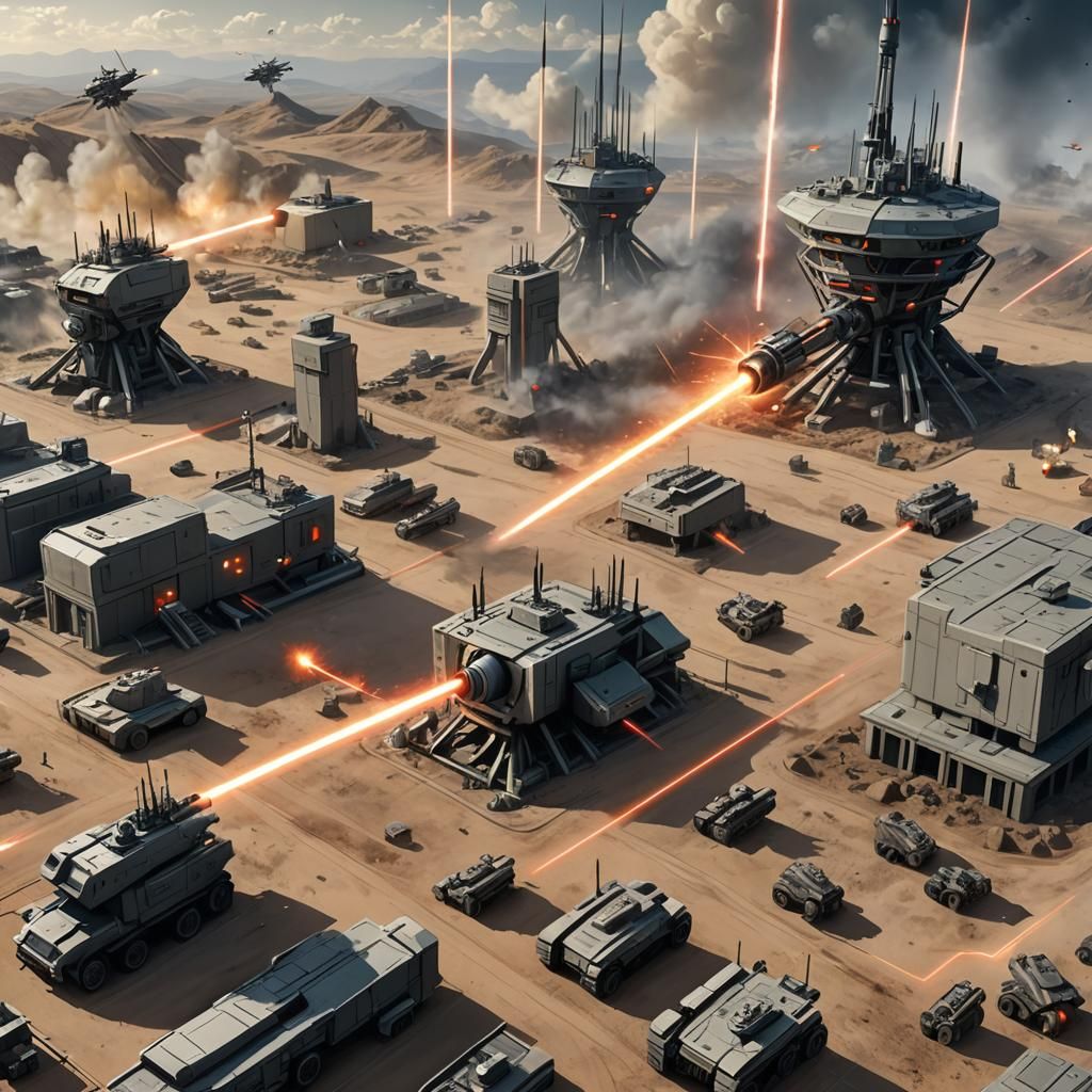 Futuristic Laser Defense System Concept Art