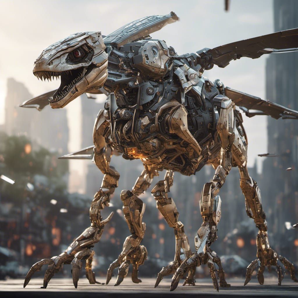 a mix between a T-rex a dragonfly and a cat