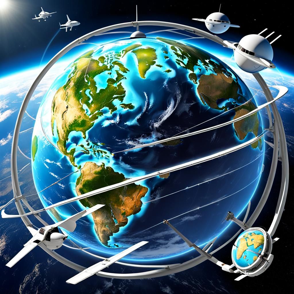 Futuristic Alien Planet Transportation Network