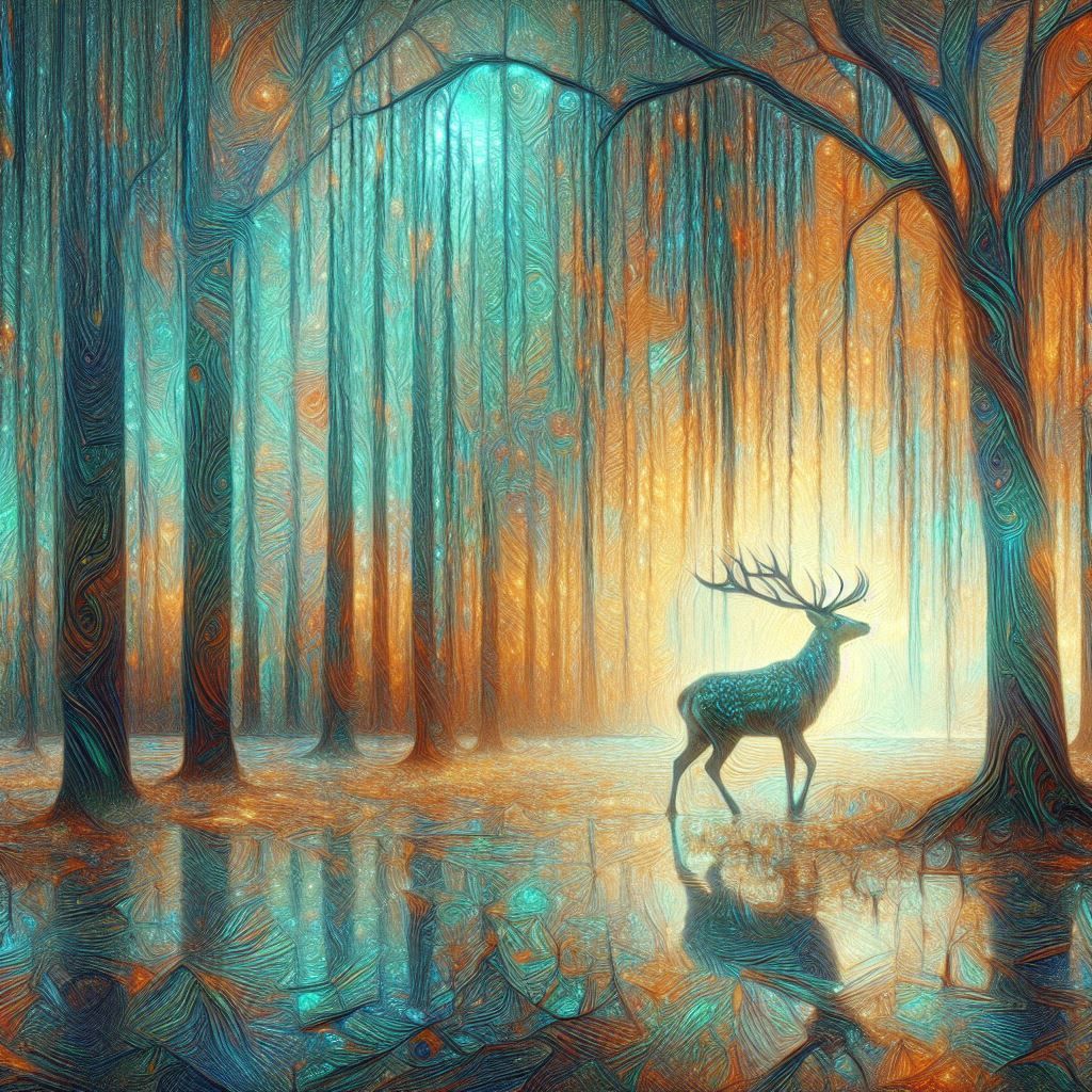 Deer in a magical dimension