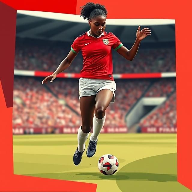 BLACK FEMALE JAMAICAN SOCCER STAR PLAYING SOCCER FOR NOTTING...