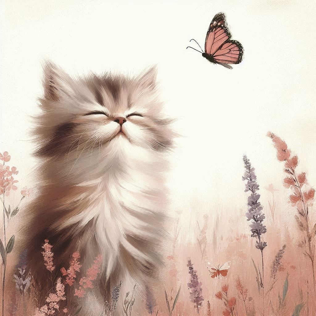 minimalist painting cat.