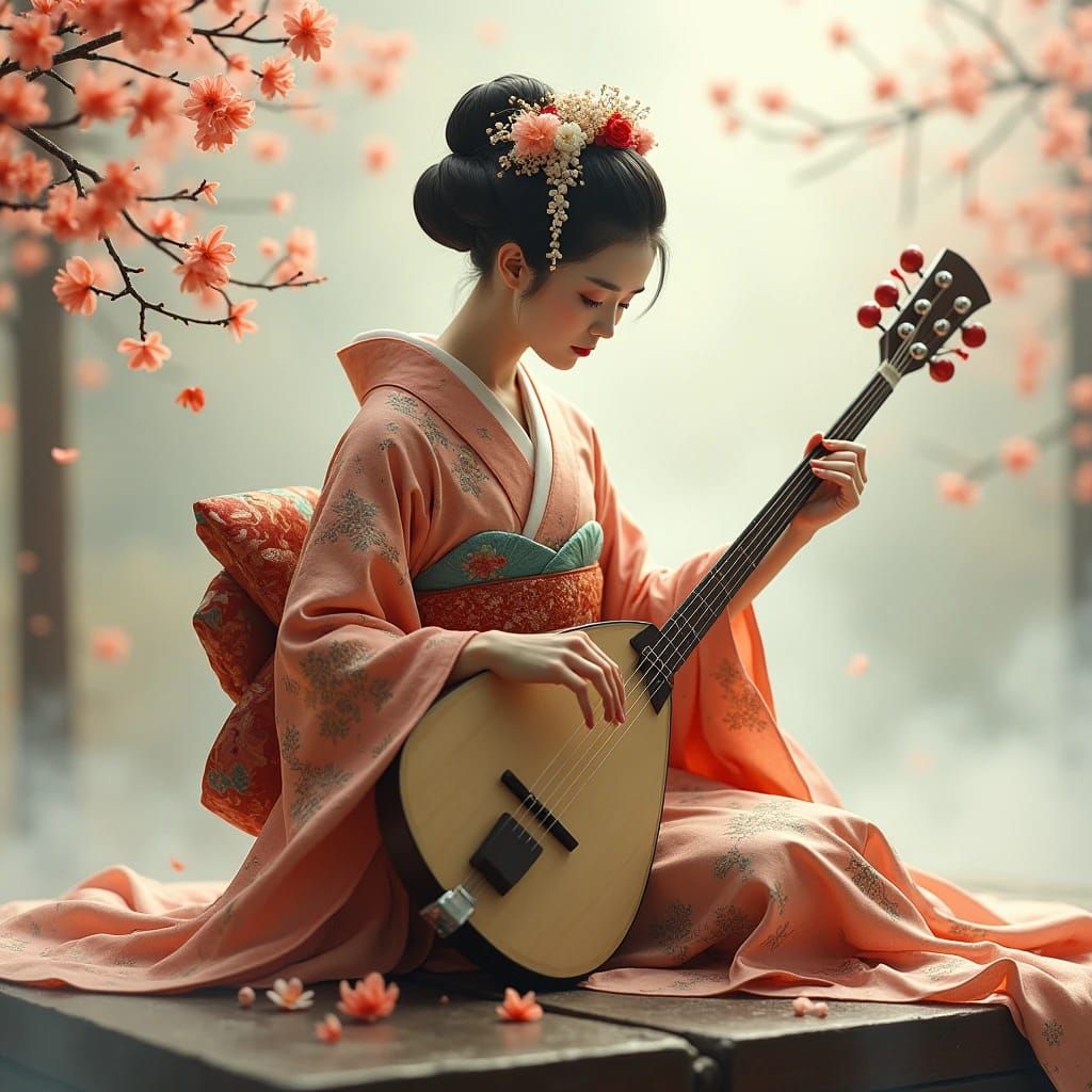 Geisha playing music (Infinity)