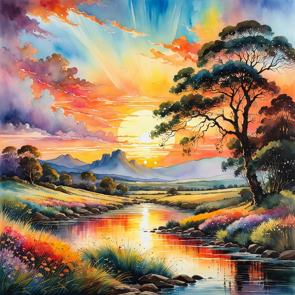 A hot summer day sunset   by @Daniel