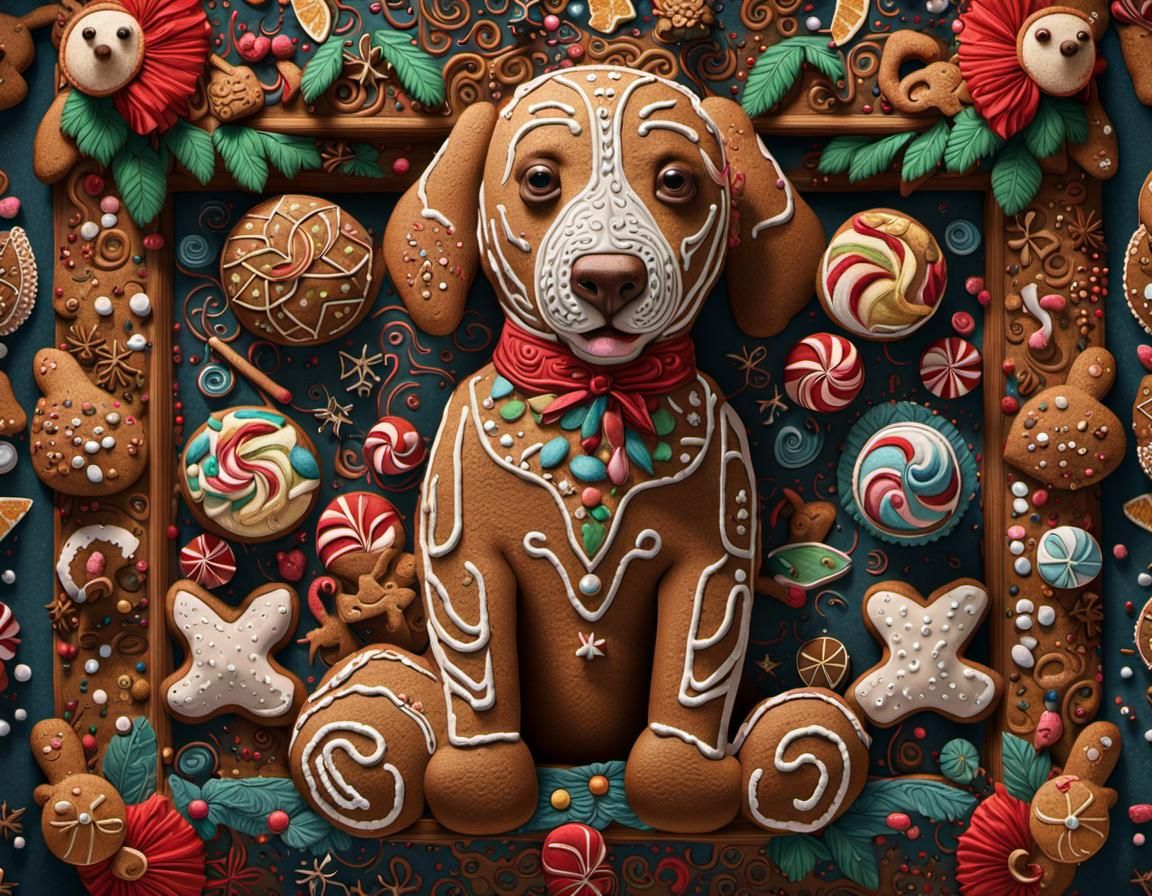 Gingerbread Dog 🐕 AI Generated Artwork NightCafe Creator