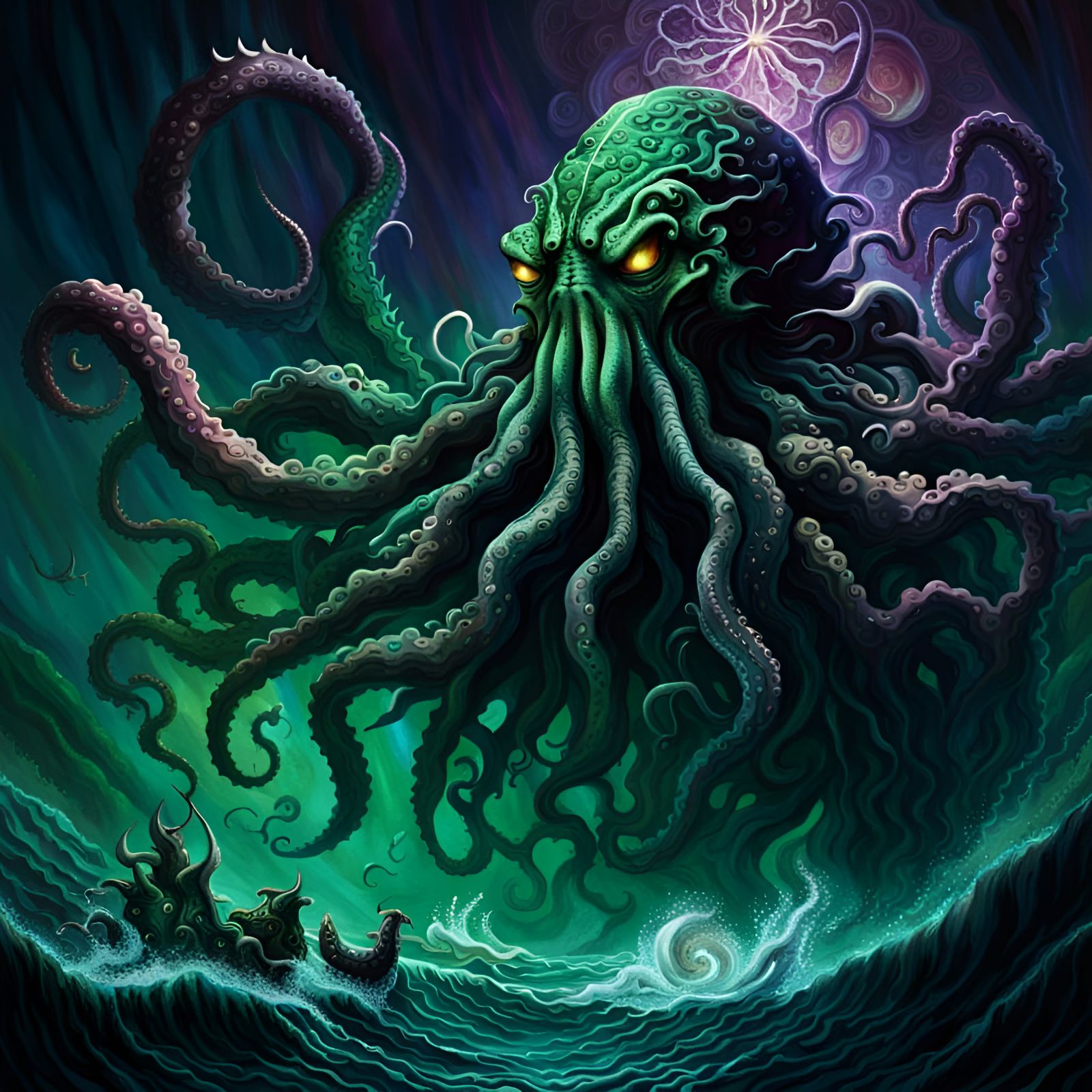 Cthulhu terrorising the seas. H P Lovecraft. - AI Generated Artwork ...