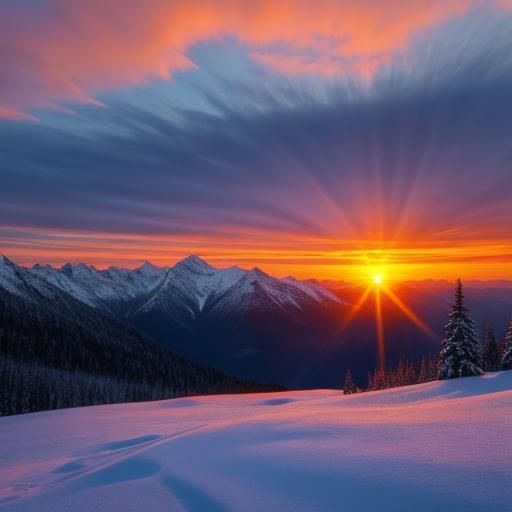 Sunrise over the mountains