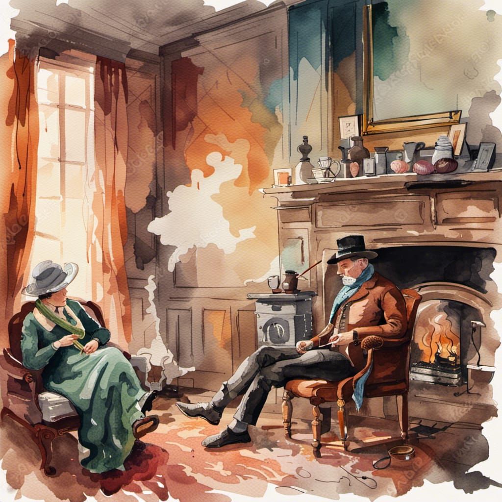 A fine conversation in the living room 100 years ago   by @SalvaMalva