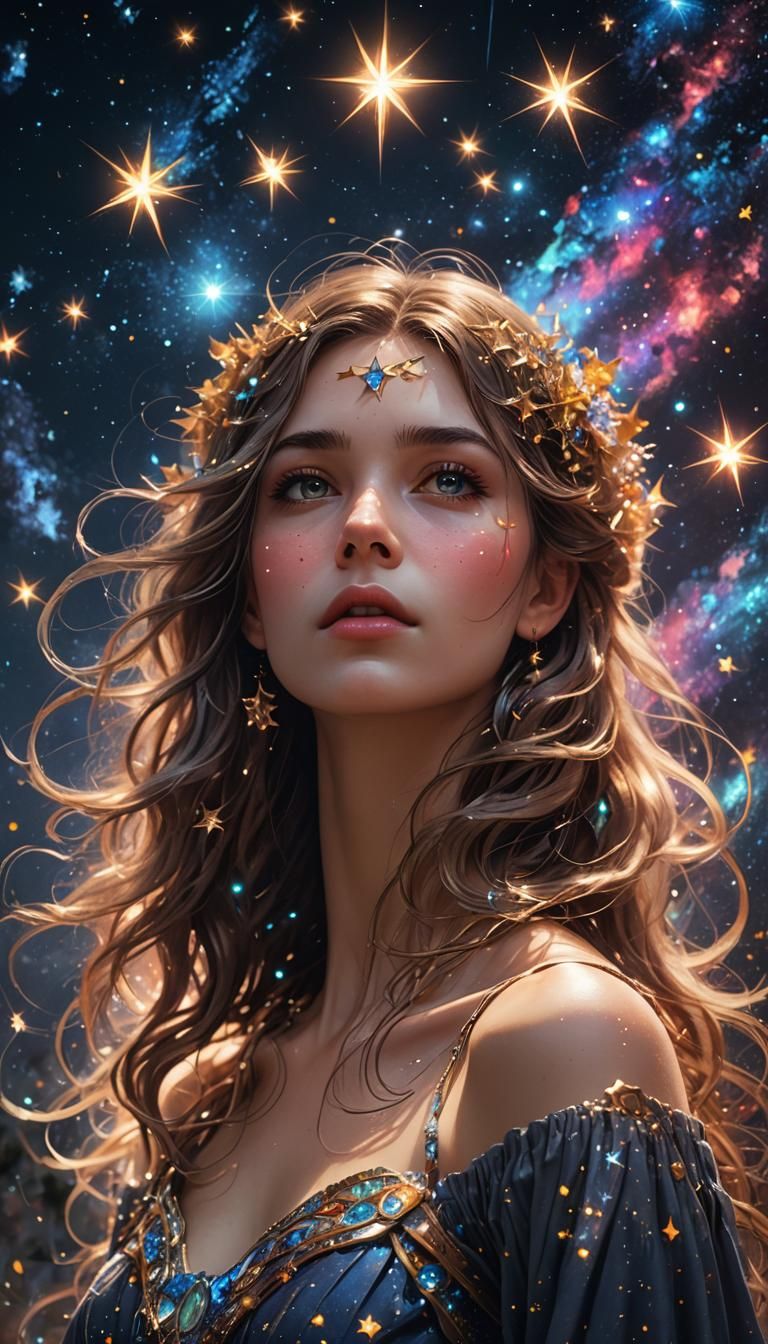 Starlet surrounded by twinkling stars