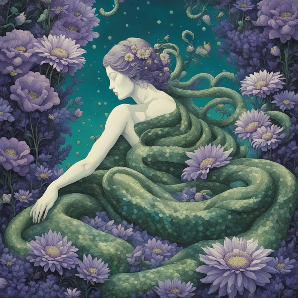The snake goddess. Variation